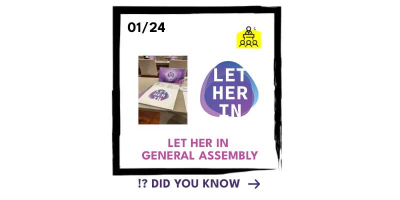 Let her in general assembly