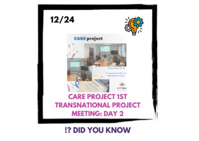 Day 2 of the 1st Transnational Project Meeting for our project CARE in Poland!