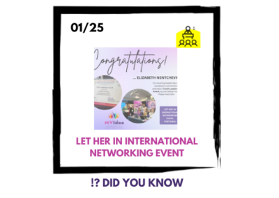 Elizabeth Nentcheva awarded Youth Leadership Award at the Let Her In International Networking Event in Portugal