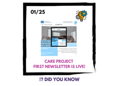 Project CARE – Onze 1e Nieuwsbrief is hier!
