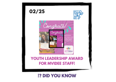 MVidee Staff member awarded Youth Leadership Award!