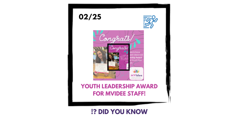 MVidee Staff member awarded Youth Leadership Award!