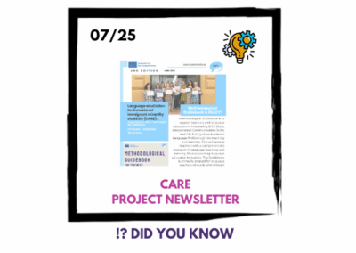 Erasmus plus project CARE Newsletter!