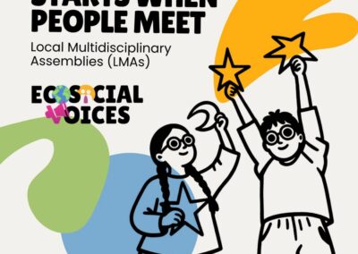 De beste oplossingen komen zelden van één persoon. Ze ontstaan wanneer mensen bereid zijn naar elkaar te luisteren. Dat is precies het idee achter de Local Multidisciplinary Assemblies (LMA’s) binnen het project EcoSocial Voices.