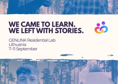 From 7–11 September, GENLINK participants came together in Lithuania for the Residential Lab — a week of workshops, creative sessions, dialogue, cultural exchange and collaboration.